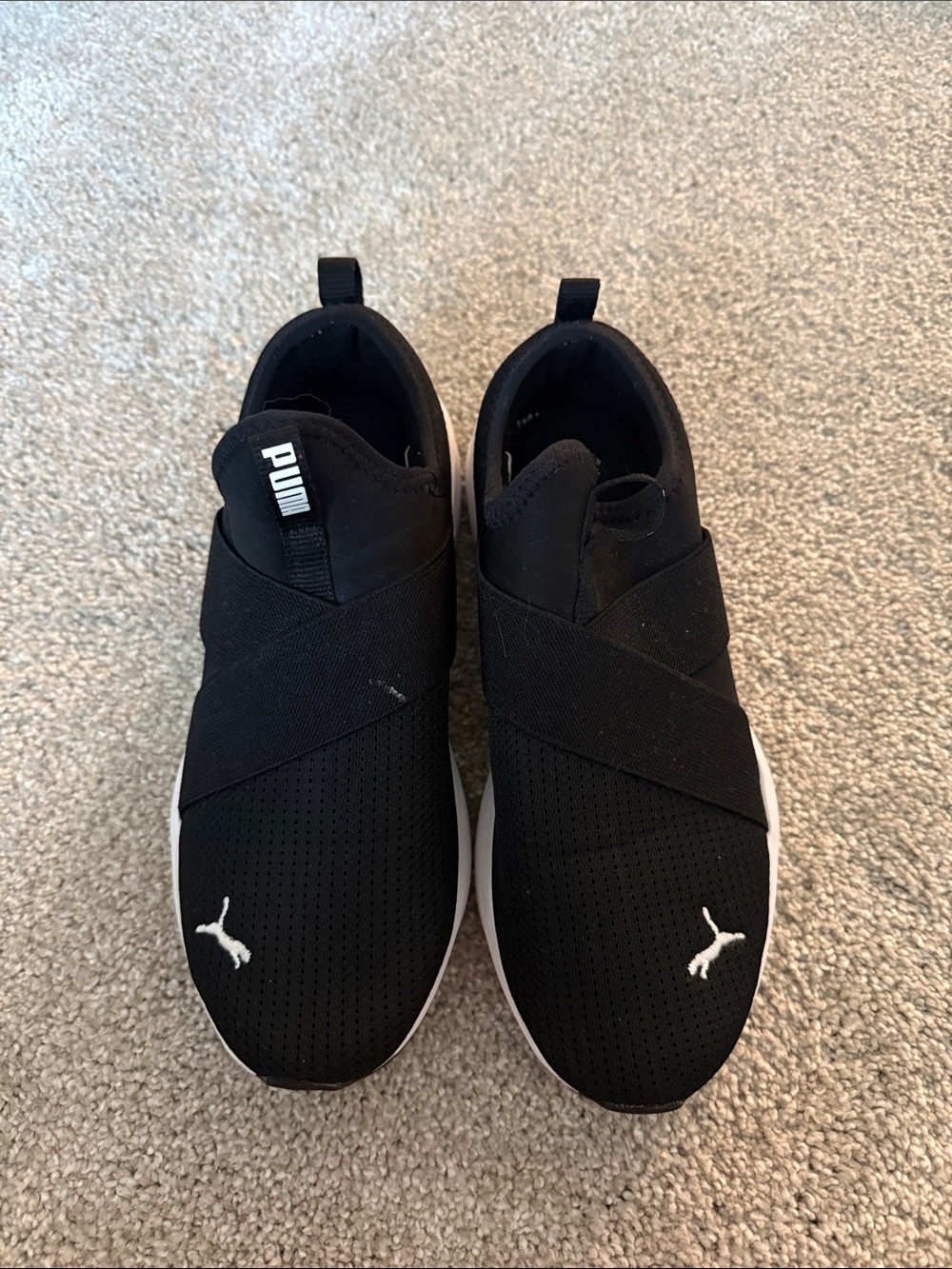 Puma Men's Black Slip-On Sneakers with White Accents - Picture 1 of 3